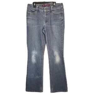 Gloria Vanderbilt Women’s Blue Stretch Denim Distressed Mid Rise Bootcut Jeans 6